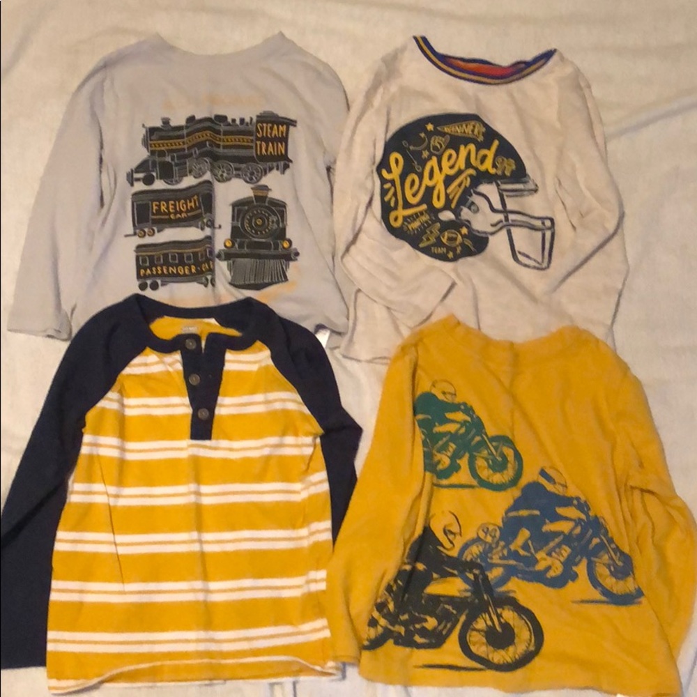 4t shirts -trains, football, motorcycle